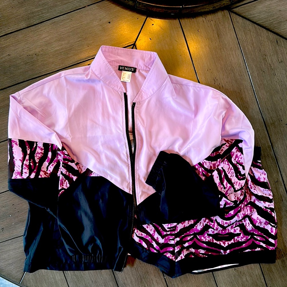 Matching windbreaker and short set